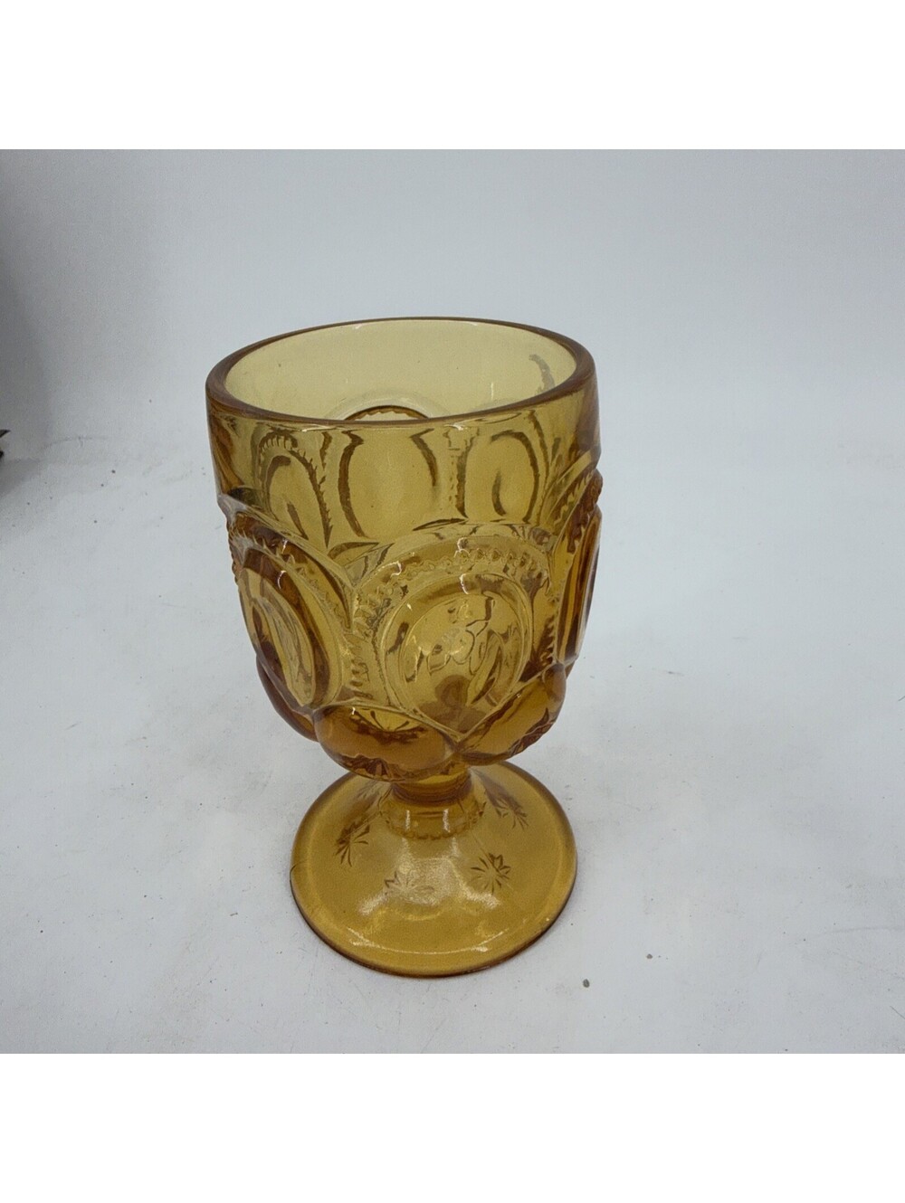 Vintage Moon & Stars Wine Glass Amber Cordial 4 1/2” #4272 2oz LG Wright